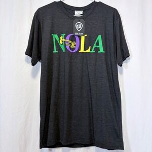Where I'm From‎ NOLA T-Shirt New Orleans Trumpet Gray Tri-Blend Crew Size M